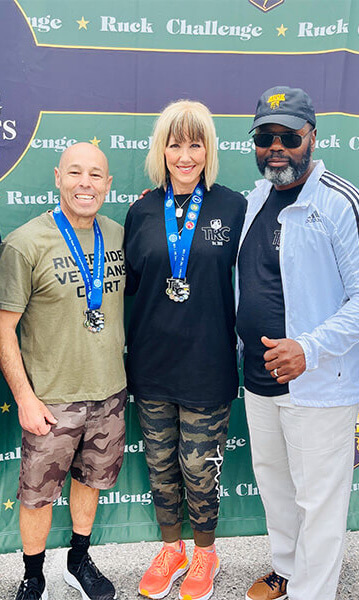 Photo of Sgt Maj Gregory Coker with Ruck Challenge participants